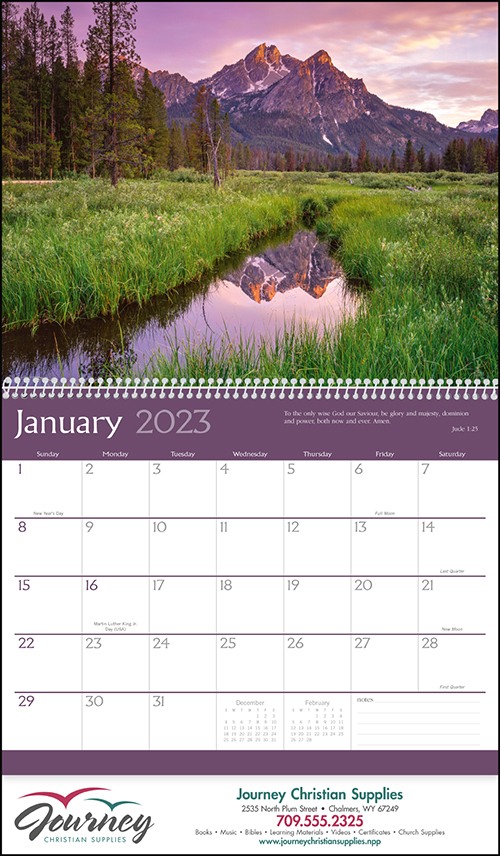 Religious Inspirations Spiral Bound Wall Calendar for 2023